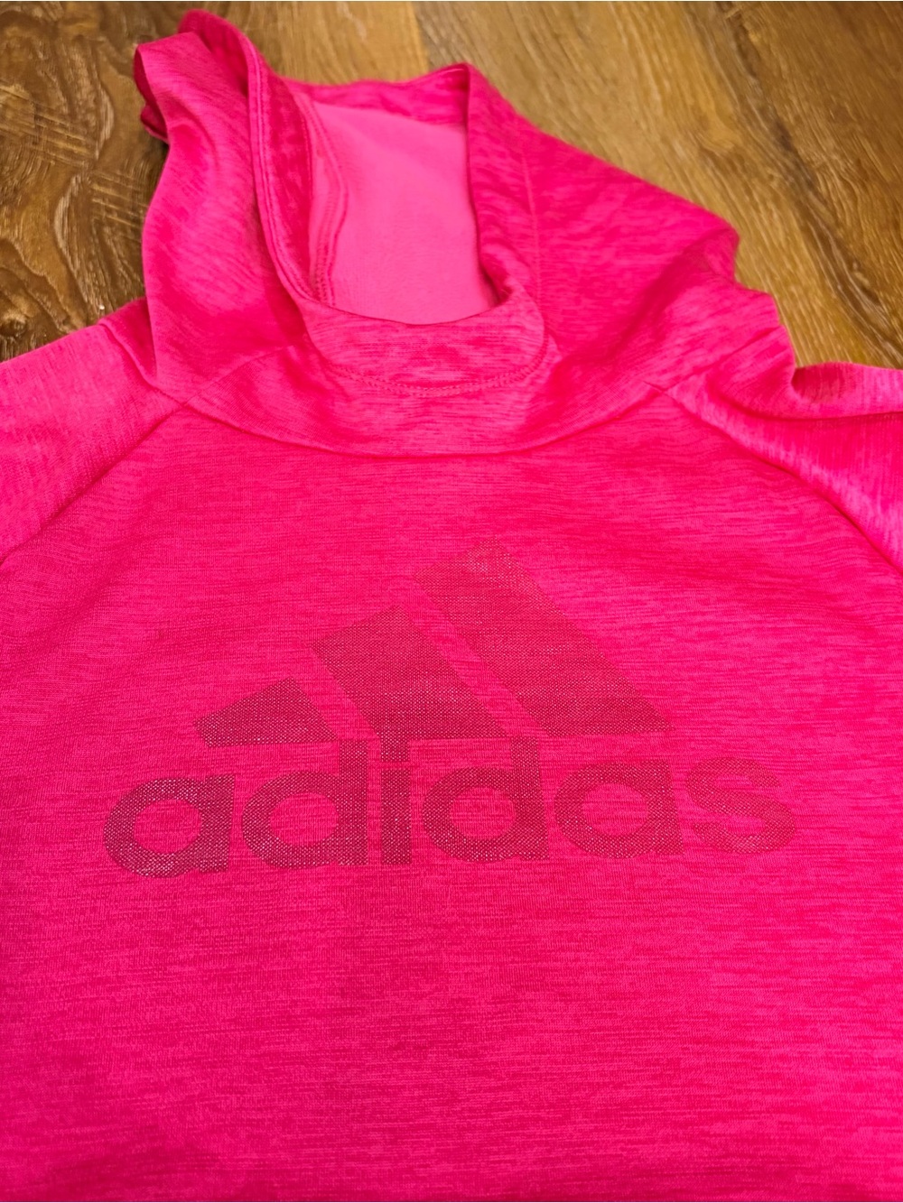 Adidas Girls Bright Pink Performance Hoodie Size 7/8 ✨